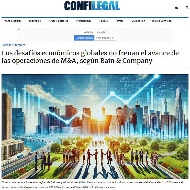 Los desafos econmicos globales no frenan el avance de las operaciones de M&A, segn Bain & Company